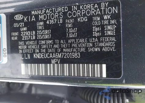 2021 Kia Seltos S z USA, uszkodzony, nr VIN KNDEUCAA6M7201983